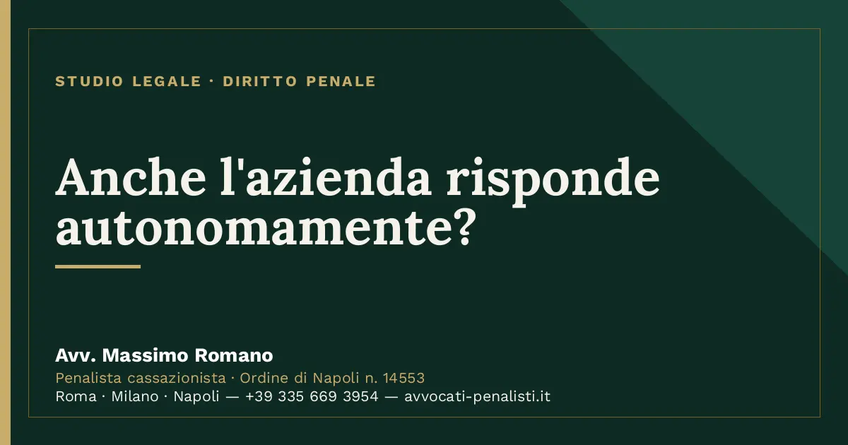 Anche l'azienda risponde autonomamente? — scheda dello Studio Legale Avv. Massimo Romano