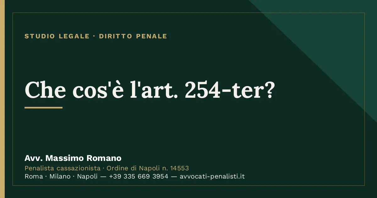 Che cos'è l'art. 254-ter? — scheda dello Studio Legale Avv. Massimo Romano