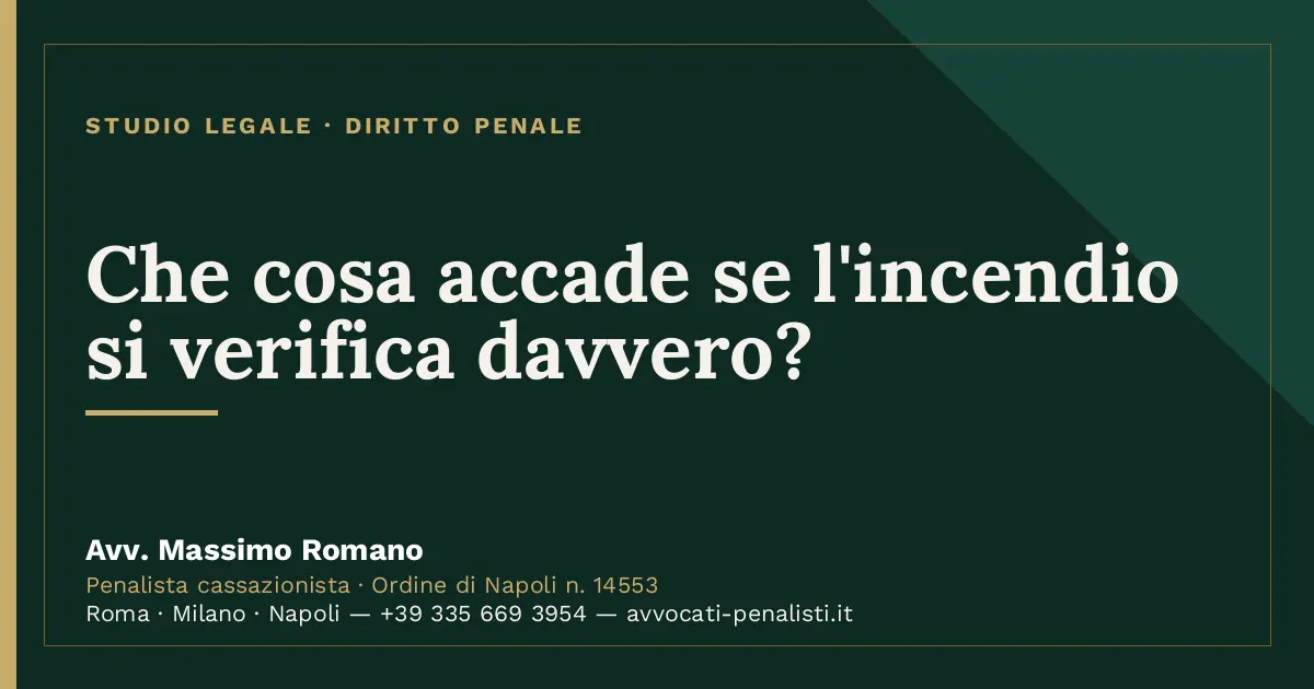 Che cosa accade se l'incendio si verifica davvero? — scheda dello Studio Legale Avv. Massimo Romano