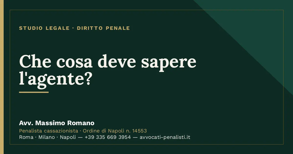 Che cosa deve sapere l'agente? — scheda dello Studio Legale Avv. Massimo Romano