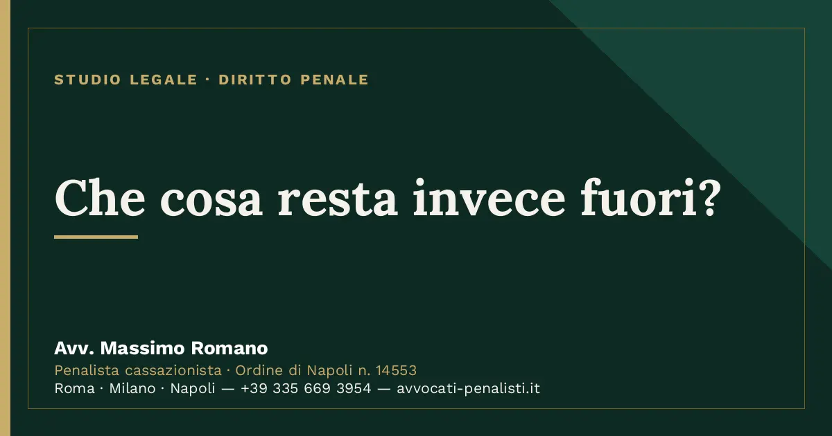 Che cosa resta invece fuori? — scheda dello Studio Legale Avv. Massimo Romano