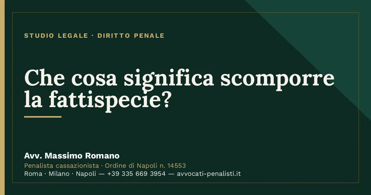 Che cosa significa scomporre la fattispecie? — scheda dello Studio Legale Avv. Massimo Romano