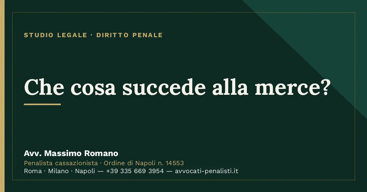 Che cosa succede alla merce? — scheda dello Studio Legale Avv. Massimo Romano