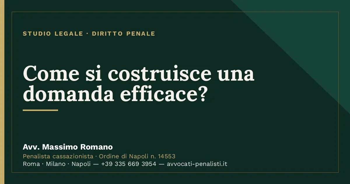Come si costruisce una domanda efficace? — scheda dello Studio Legale Avv. Massimo Romano