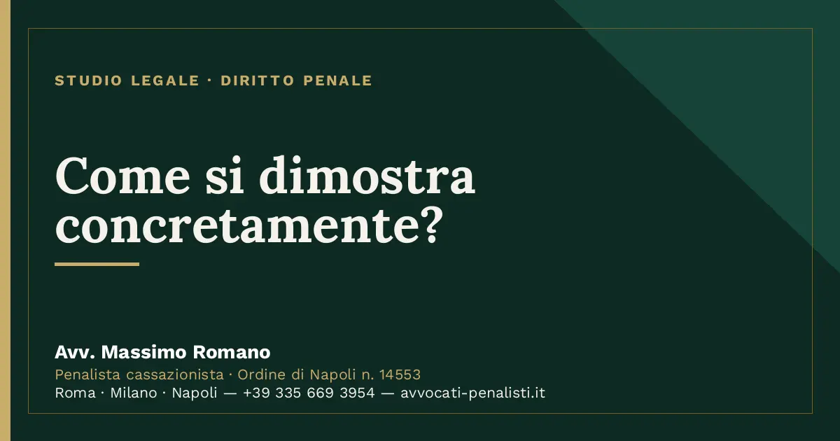 Come si dimostra concretamente? — scheda dello Studio Legale Avv. Massimo Romano