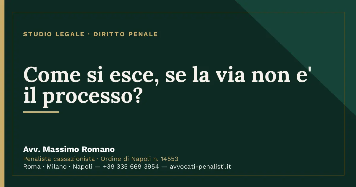 Come si esce, se la via non e' il processo? — scheda dello Studio Legale Avv. Massimo Romano