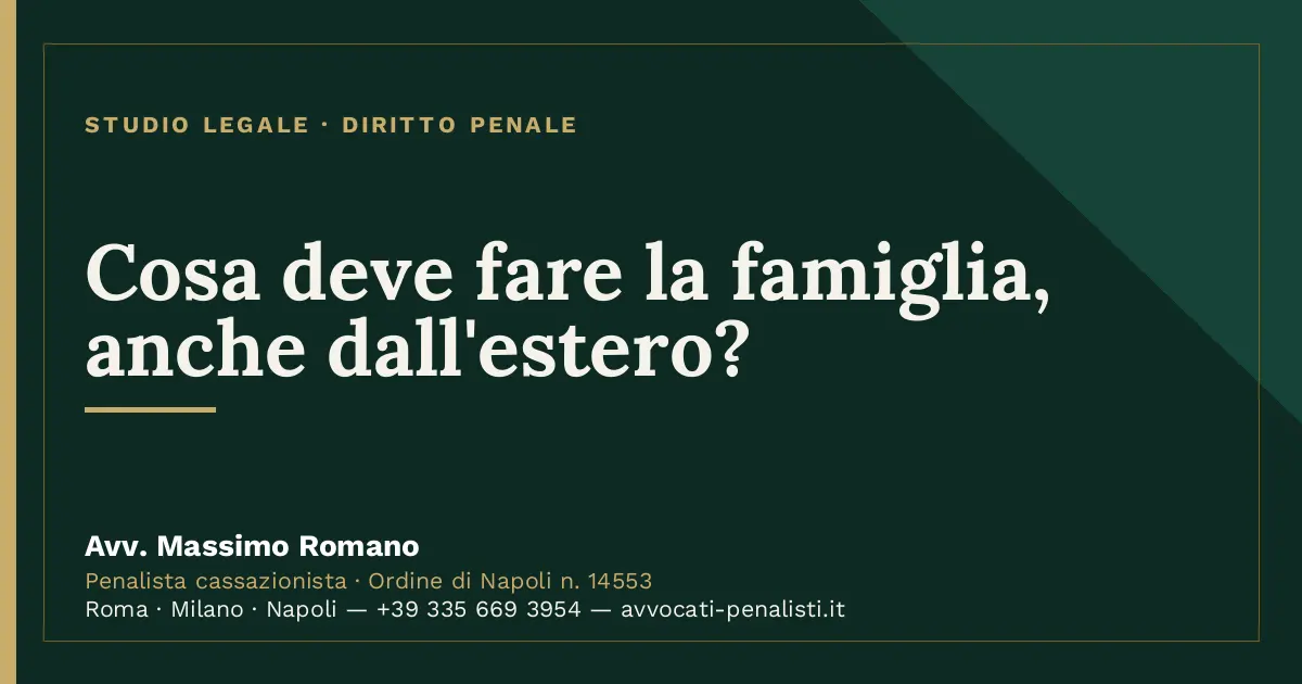 Cosa deve fare la famiglia, anche dall'estero? — scheda dello Studio Legale Avv. Massimo Romano
