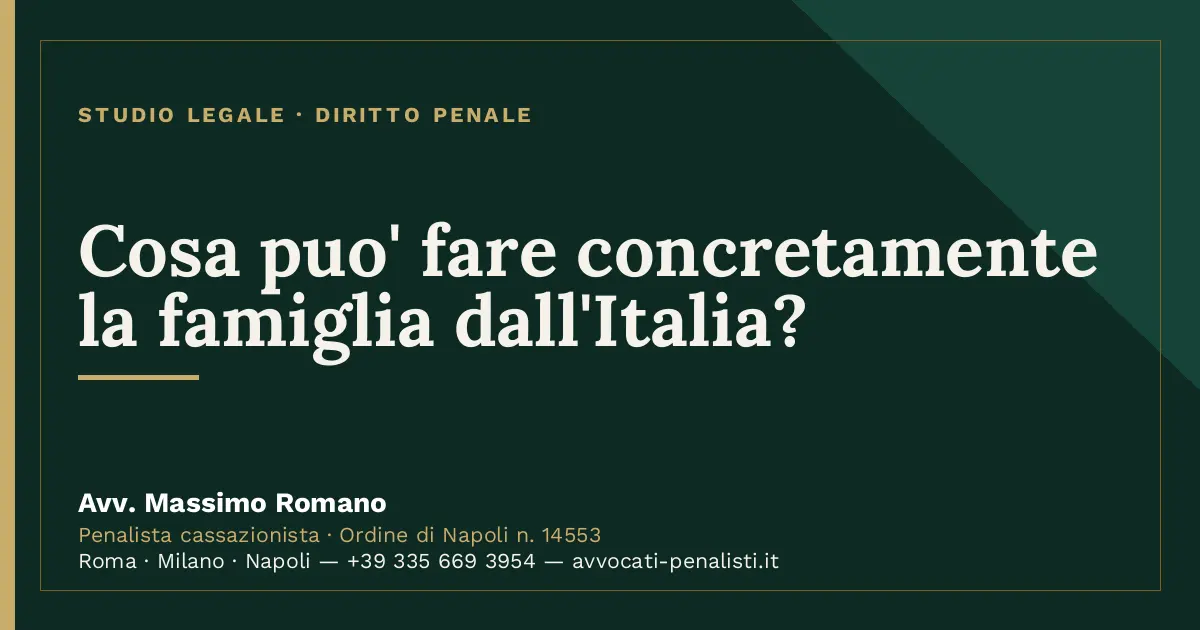 Cosa puo' fare concretamente la famiglia dall'Italia? — scheda dello Studio Legale Avv. Massimo Romano