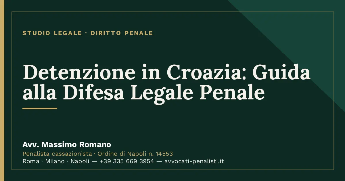 Detenzione in Croazia: Guida alla Difesa Legale Penale — scheda dello Studio Legale Avv. Massimo Romano