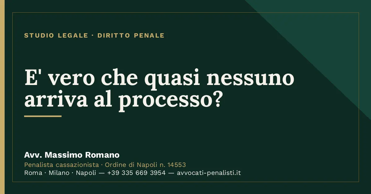 E' vero che quasi nessuno arriva al processo? — scheda dello Studio Legale Avv. Massimo Romano