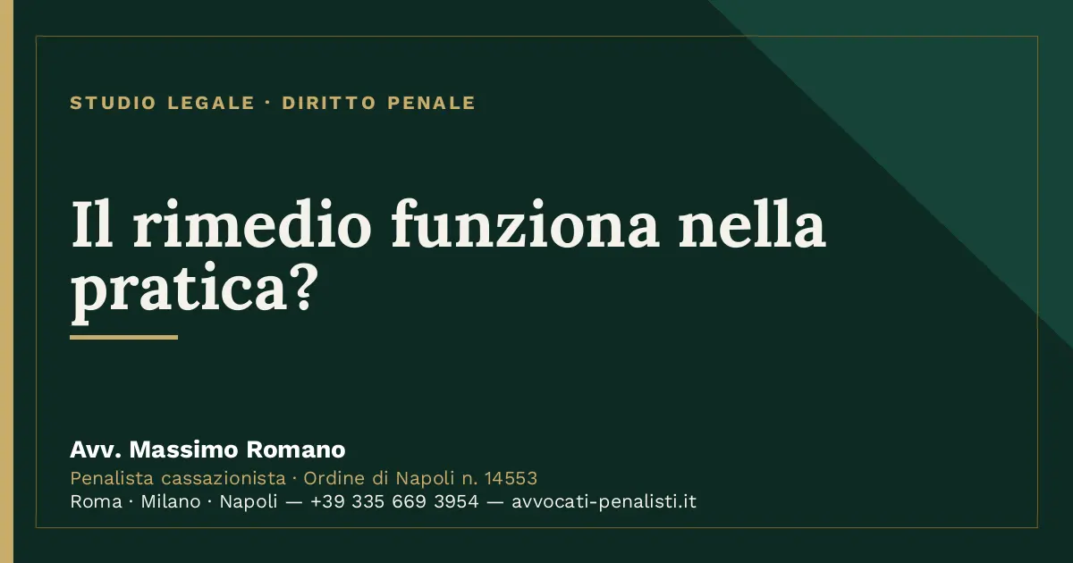 Il rimedio funziona nella pratica? — scheda dello Studio Legale Avv. Massimo Romano