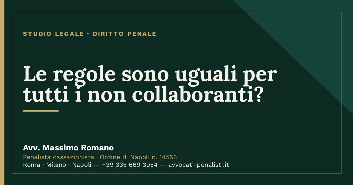 Le regole sono uguali per tutti i non collaboranti? — scheda dello Studio Legale Avv. Massimo Romano