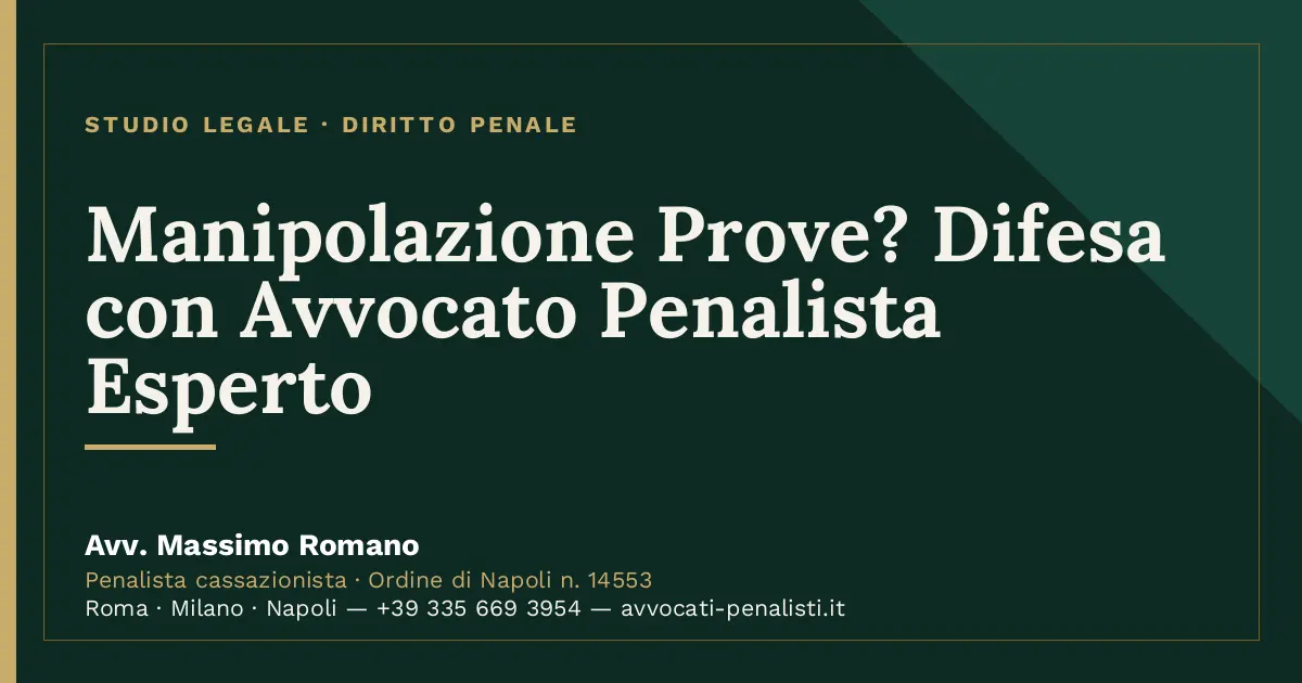 Manipolazione Prove? Difesa con Avvocato Penalista Esperto — scheda dello Studio Legale Avv. Massimo Romano