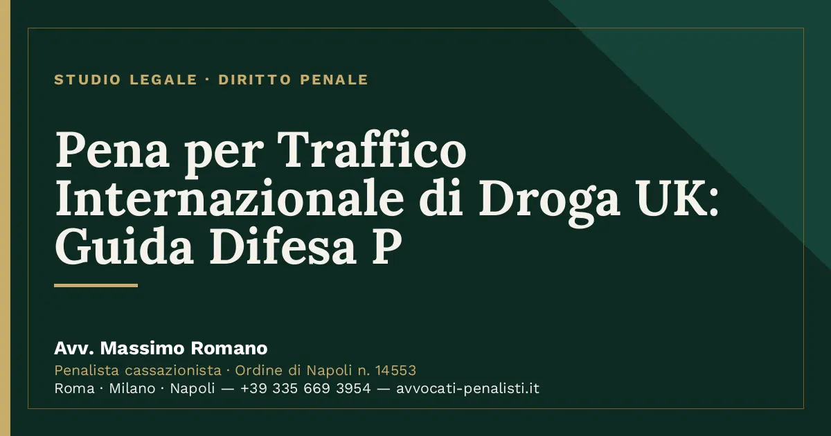 Pena per Traffico Internazionale di Droga UK: Guida Difesa P — scheda dello Studio Legale Avv. Massimo Romano