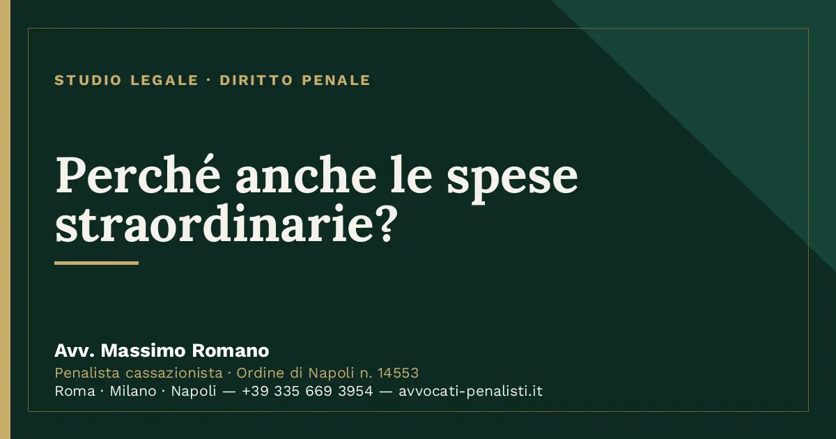 Perché anche le spese straordinarie? — scheda dello Studio Legale Avv. Massimo Romano