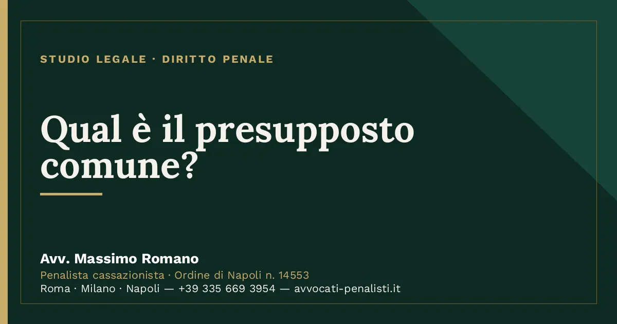 Qual è il presupposto comune? — scheda dello Studio Legale Avv. Massimo Romano
