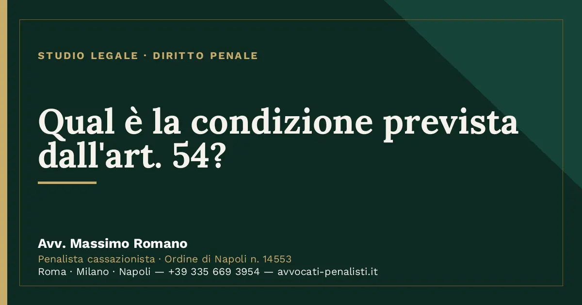 Qual è la condizione prevista dall'art. 54? — scheda dello Studio Legale Avv. Massimo Romano
