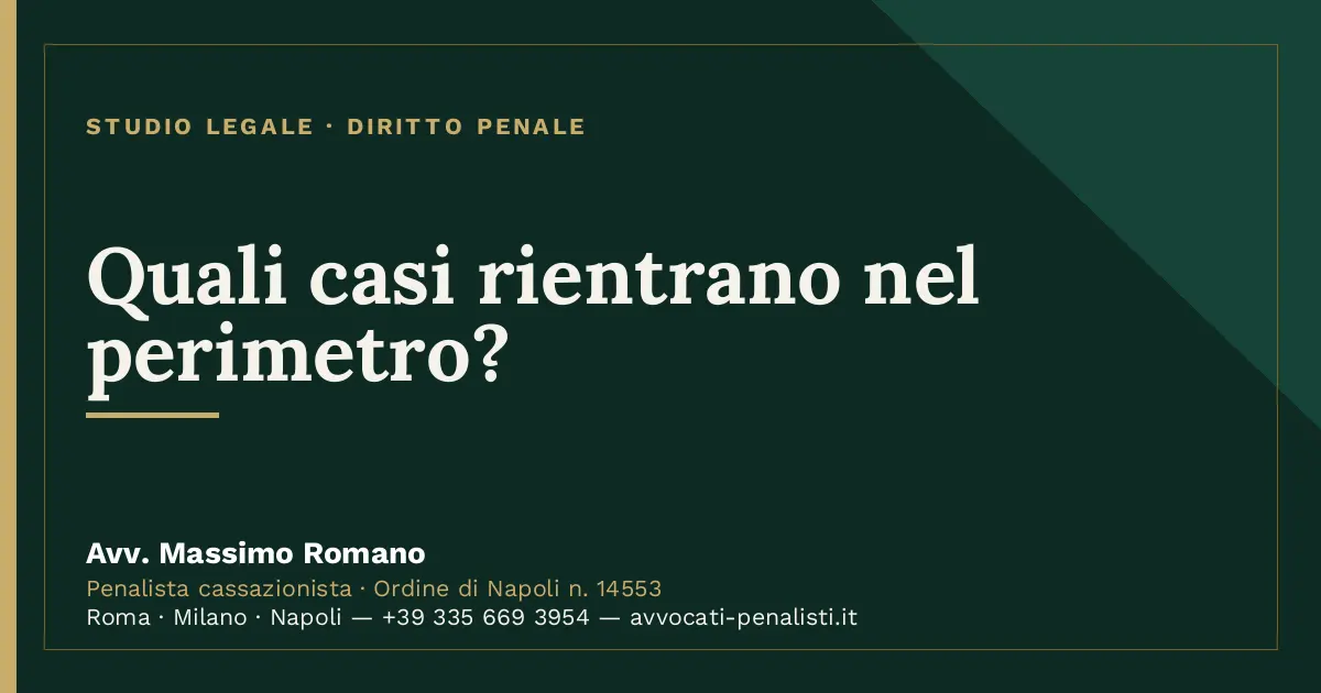 Quali casi rientrano nel perimetro? — scheda dello Studio Legale Avv. Massimo Romano