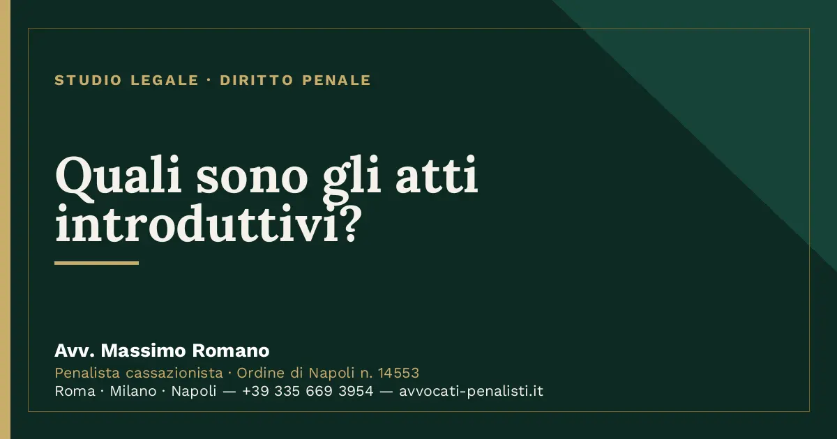 Quali sono gli atti introduttivi? — scheda dello Studio Legale Avv. Massimo Romano