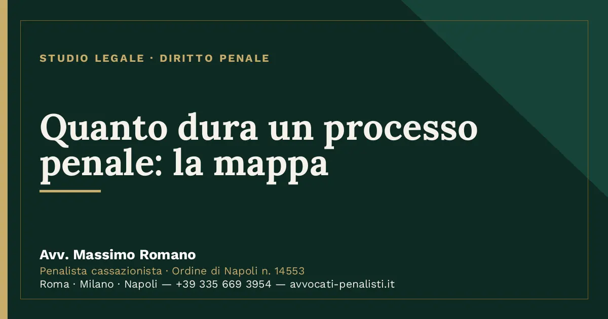 Quanto dura un processo penale: la mappa — scheda dello Studio Legale Avv. Massimo Romano