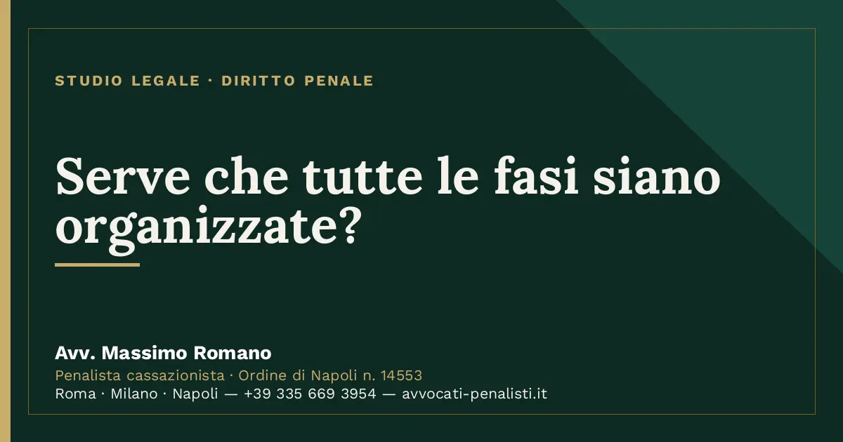Serve che tutte le fasi siano organizzate? — scheda dello Studio Legale Avv. Massimo Romano