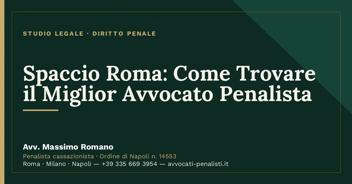 Spaccio Roma: Come Trovare il Miglior Avvocato Penalista — scheda dello Studio Legale Avv. Massimo Romano