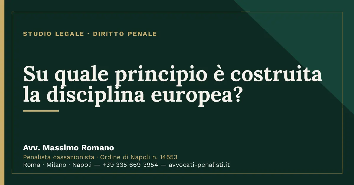 Su quale principio è costruita la disciplina europea? — scheda dello Studio Legale Avv. Massimo Romano